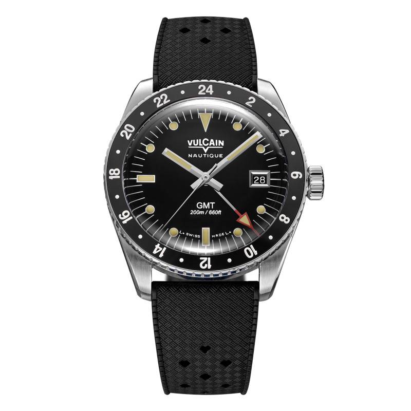 Skindiver Nautical GMT Black Luminova Beige Watch - Vulcain