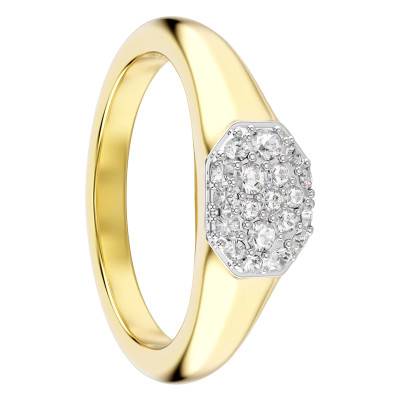 Dextera Gold-Tone Metal & White Crystal Ring - 5732850 - Swarovski