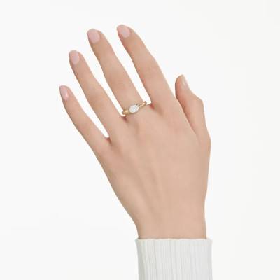 Dextera Gold-Tone Metal & White Crystal Ring - 5732850 - Swarovski
