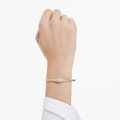 Dextera Gold-Tone Metal & White Crystal Bangle Bracelet, Lengths 16 cm, 17 cm or 18 cm - 5724599 - Swarovski