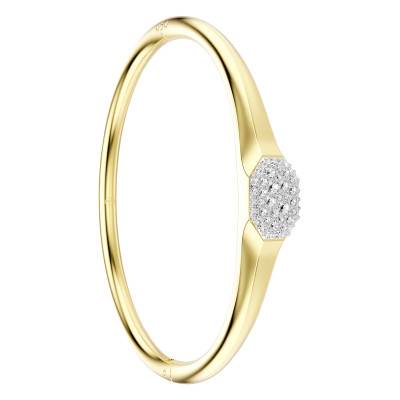 Dextera Gold-Tone Metal & White Crystal Bangle Bracelet, Lengths 16 cm, 17 cm or 18 cm - 5724599 - Swarovski