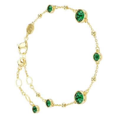 Imber Bracelet in Gold-Plated Metal & Green Crystals, Length 16.5 cm to 20.5 cm - 5730676 - Swarovski