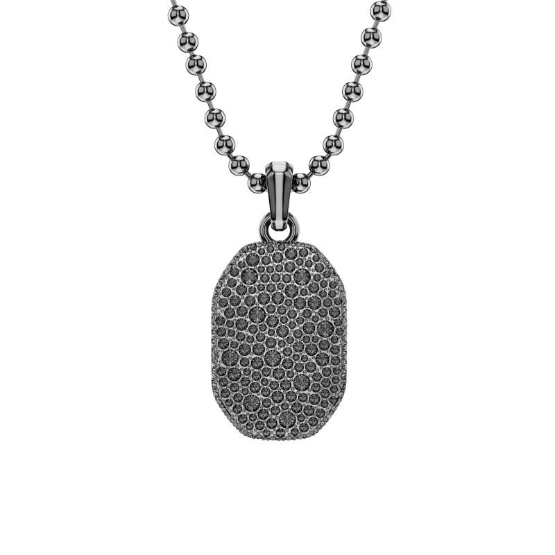 Dextera Octagonal Ruthenium-Plated Metal & Black Crystal Necklace, Length 50 cm to 57 cm - 5724595 - Swarovski