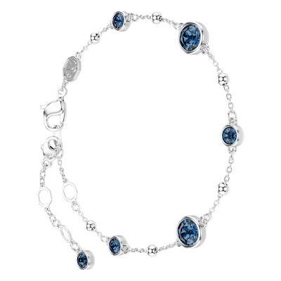 Imber Bracelet in Rhodium-Plated Metal & Blue Crystals, Length 16.5 cm to 20.5 cm - 5730679 - Swarovski