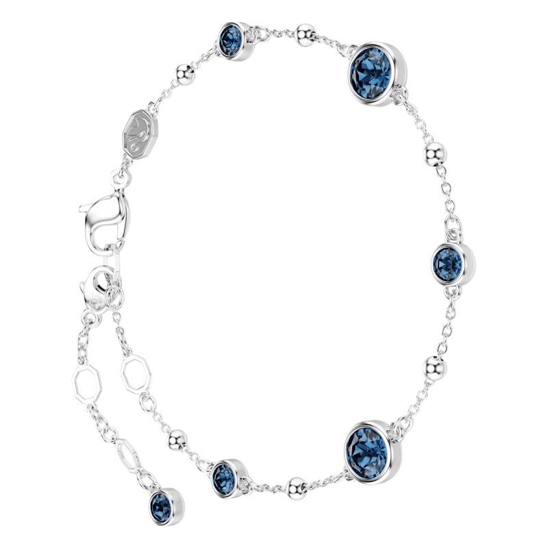 Imber Bracelet in Rhodium-Plated Metal & Blue Crystals, Length 16.5 cm to 20.5 cm - 5730679 - Swarovski