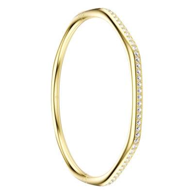 Dextera Octagonal Gold-Tone Metal & White Crystal Bracelet, Length 16 cm, 17 cm or 18 cm - 5724580 - Swarovski