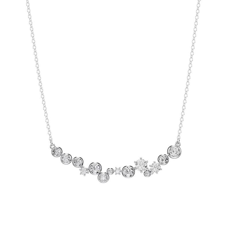 Constella Rhodium-Plated Metal & White Crystal Necklace, 38 cm to 48 cm Length - 5722473 - Swarovski