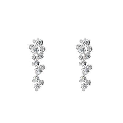 Constella Rhodium-Plated Metal & White Crystal Drop Earrings - 5732252 - Swarovski
