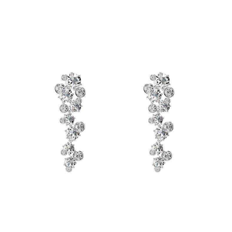 Constella Rhodium-Plated Metal & White Crystal Drop Earrings - 5732252 - Swarovski