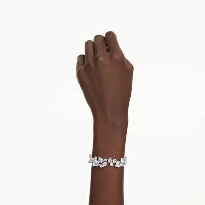 Rhodium-Plated Metal & White Crystal Constella Bracelet, Length 17 cm to 20 cm - 5722469 - Swarovski