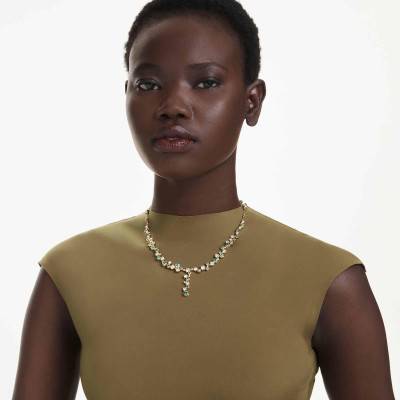 Gold-Tone Metal & Two-Tone Crystal Constella Y Necklace, Length 38 cm to 45 cm - 5722474 - Swarovski