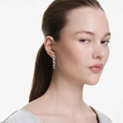 Rhodium-Plated Metal & Two-Tone Crystal Constella Drop Earrings - 5732775 - Swarovski