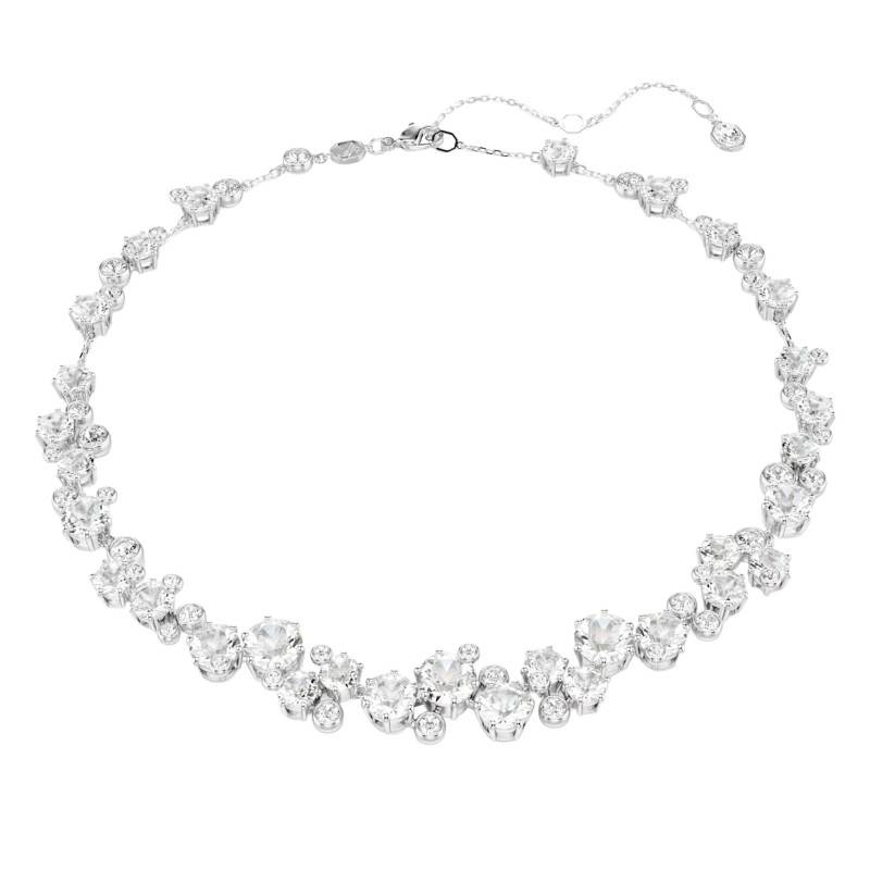 Constella Rhodium-Plated Metal & White Crystal Necklace, 38 cm to 45 cm Length - 5722472 - Swarovski