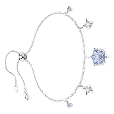 Magic Rhodium-Plated Metal & Blue and White Crystal Bracelet, Adjustable Length 24 cm - 5734244 - Swarovski