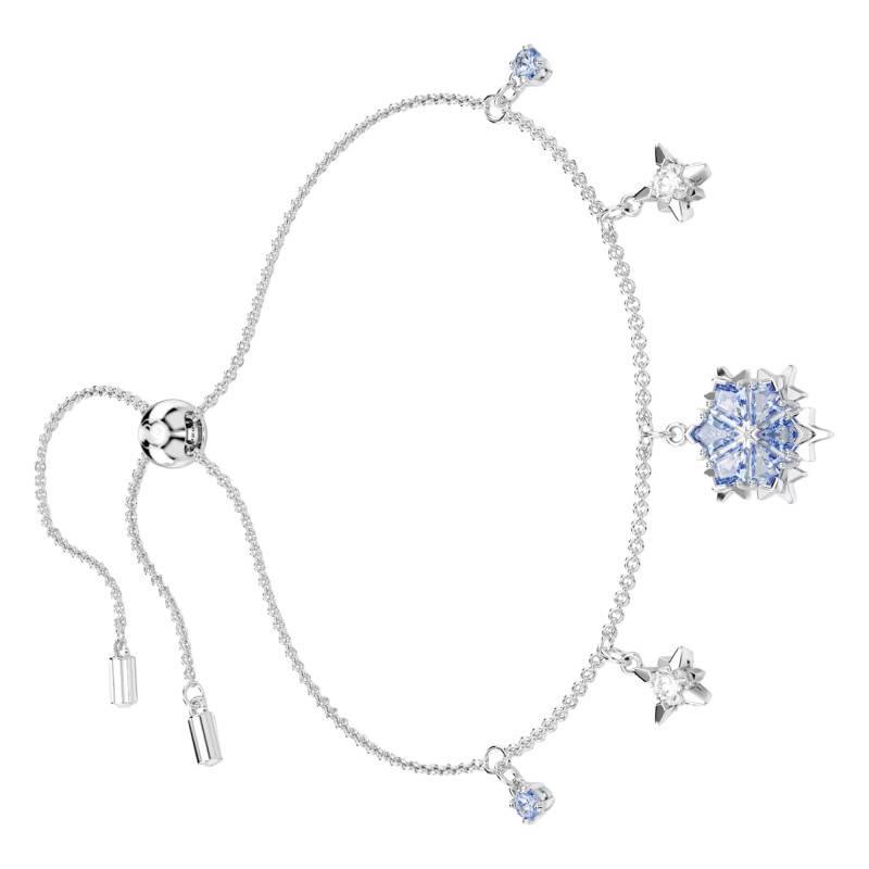 Magic Rhodium-Plated Metal & Blue and White Crystal Bracelet, Adjustable Length 24 cm - 5734244 - Swarovski