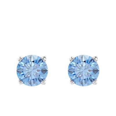 Stilla Rhodium-Plated Metal & Blue Cubic Zirconia Stud Earrings - 5734250 - Swarovski
