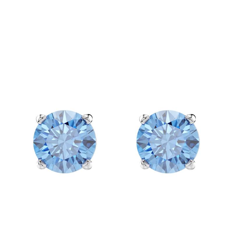 Stilla Rhodium-Plated Metal & Blue Cubic Zirconia Stud Earrings - 5734250 - Swarovski