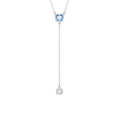 Stilla Attract Rhodium-Plated Metal & Crystal Y-Necklace, Length 30 cm to 46 cm - 5734249 - Swarovski