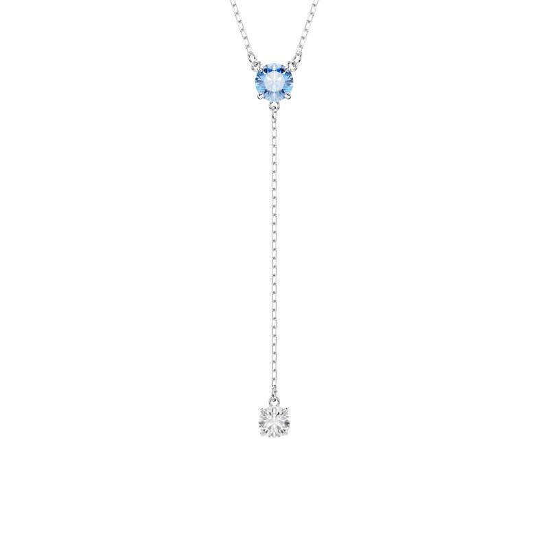 Stilla Attract Rhodium-Plated Metal & Crystal Y-Necklace, Length 30 cm to 46 cm - 5734249 - Swarovski