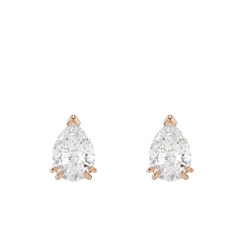Stilla Rose Metal & White Crystals Stud Earrings - 5734248 - Swarovski