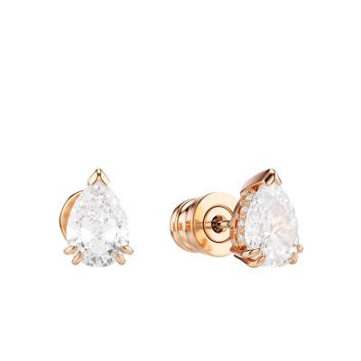 Stilla Rose Metal & White Crystals Stud Earrings - 5734248 - Swarovski