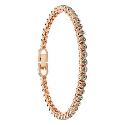 Rose Metal & Black Crystal Imber Emily Tennis Bracelet, Length 16,5 cm to 18,5 cm - 5734240 - Swarovski