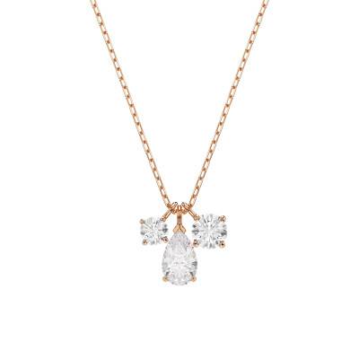 Mesmera Rose Metal & White Crystal Necklace, Length 40 cm to 45 cm - 5734245 - Swarovski