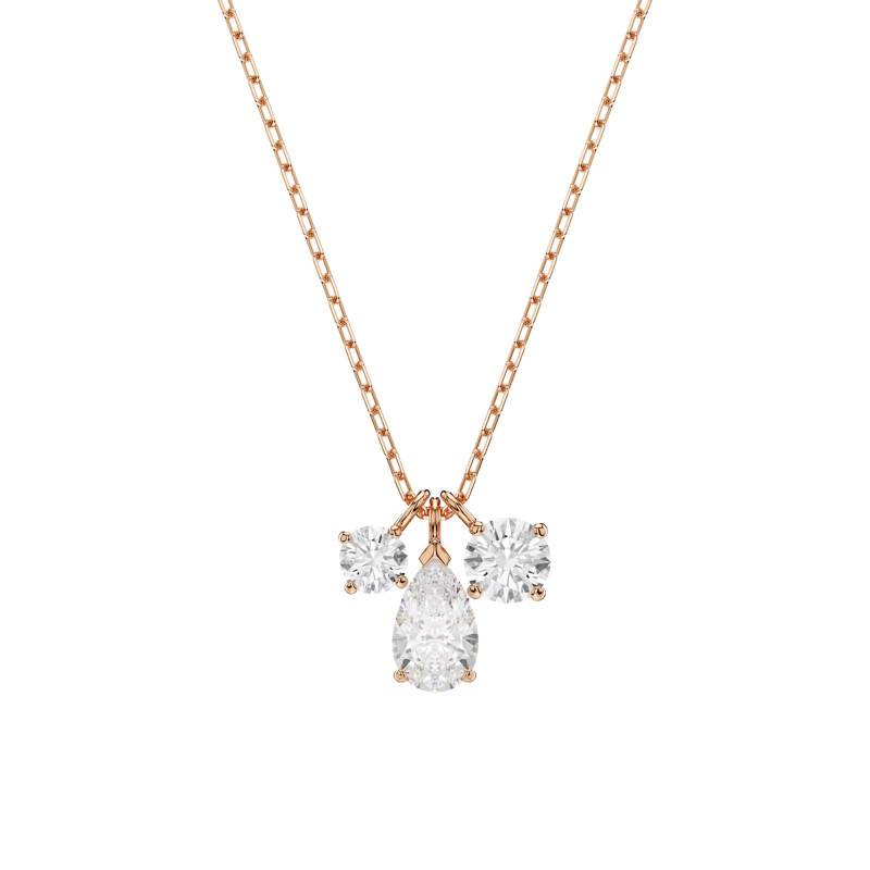 Mesmera Rose Metal & White Crystal Necklace, Length 40 cm to 45 cm - 5734245 - Swarovski