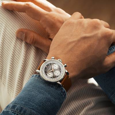 Millesime Tri-Compax Chronograph 39 mm Watch - Anthracite Dial - Raymond Weil