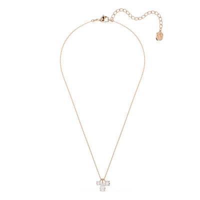 Mesmera Rose Metal & White Crystal Necklace, Length 40 cm to 45 cm - 5734245 - Swarovski