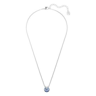 Bella V Rhodium-Plated Metal & Blue and White Crystal Necklace, Length 38 cm to 43 cm - 5734232 - Swarovski