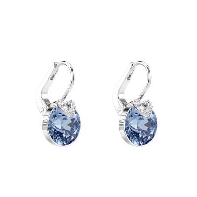 Bella V Rhodium-Plated Metal & Blue and White Crystal Drop Earrings - 5734234 - Swarovski