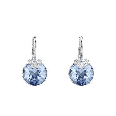 Bella V Rhodium-Plated Metal & Blue and White Crystal Drop Earrings - 5734234 - Swarovski