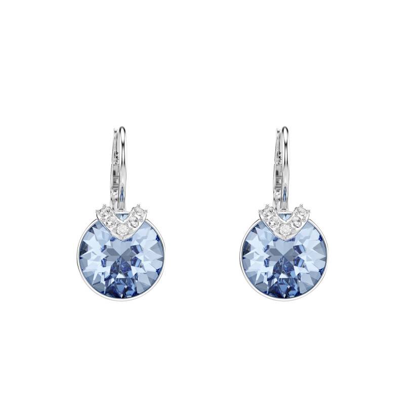 Bella V Rhodium-Plated Metal & Blue and White Crystal Drop Earrings - 5734234 - Swarovski