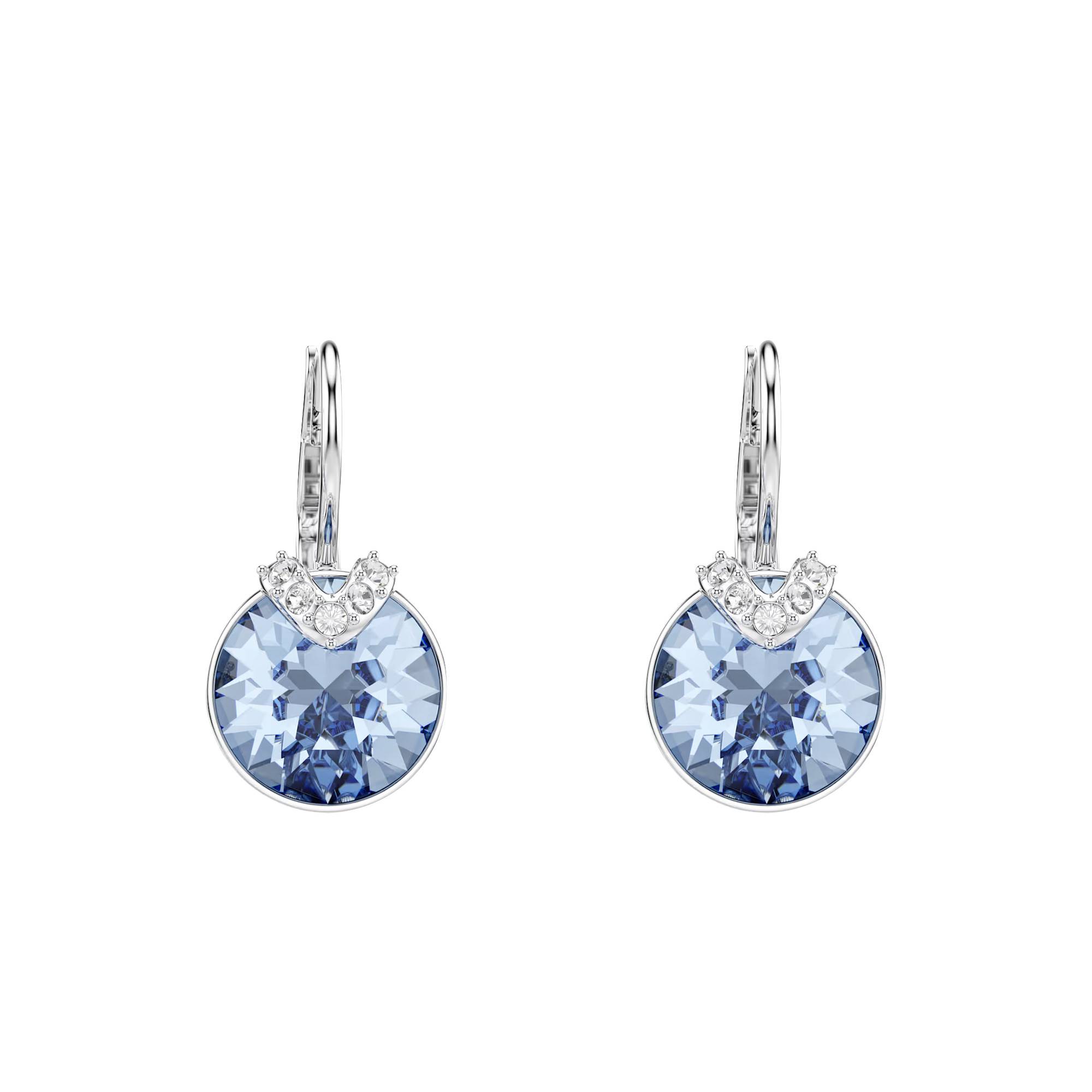 Boucles D'oreilles Oscar De La Renta En Cristal Bleu - Pendantes, Plaqué Or, Neuf Sans Emballage