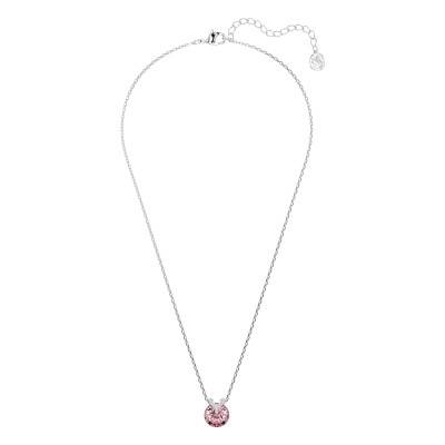 Bella V Rhodium-Plated Metal & Pink and White Crystal Necklace, Length 38 cm to 43 cm - 5734230 - Swarovski