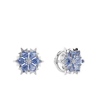 Rhodium-Plated Metal & Blue Zirconia Magic Stud Earrings - 5734242 - Swarovski