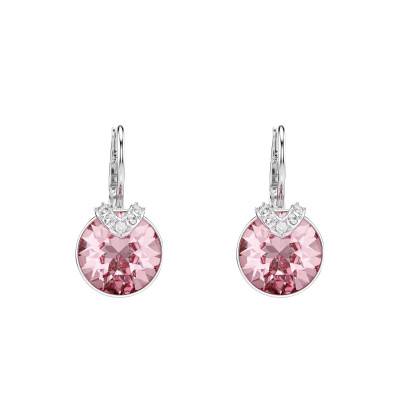 Bella V Rhodium-Plated Metal & Pink and White Crystal Drop Earrings - 5734235 - Swarovski