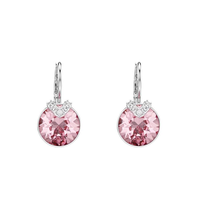 Bella V Rhodium-Plated Metal & Pink and White Crystal Drop Earrings - 5734235 - Swarovski