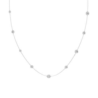 Rhodium-Plated Metal & White Crystal Una Angelic Sautoir Necklace, Length 80 cm to 90 cm - 5733197 - Swarovski