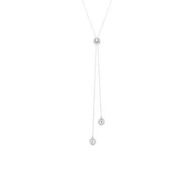 Rhodium-Plated Metal & White Crystals Una Angelic Y-Necklace, Length 42 cm to 49 cm - 5733067 - Swarovski