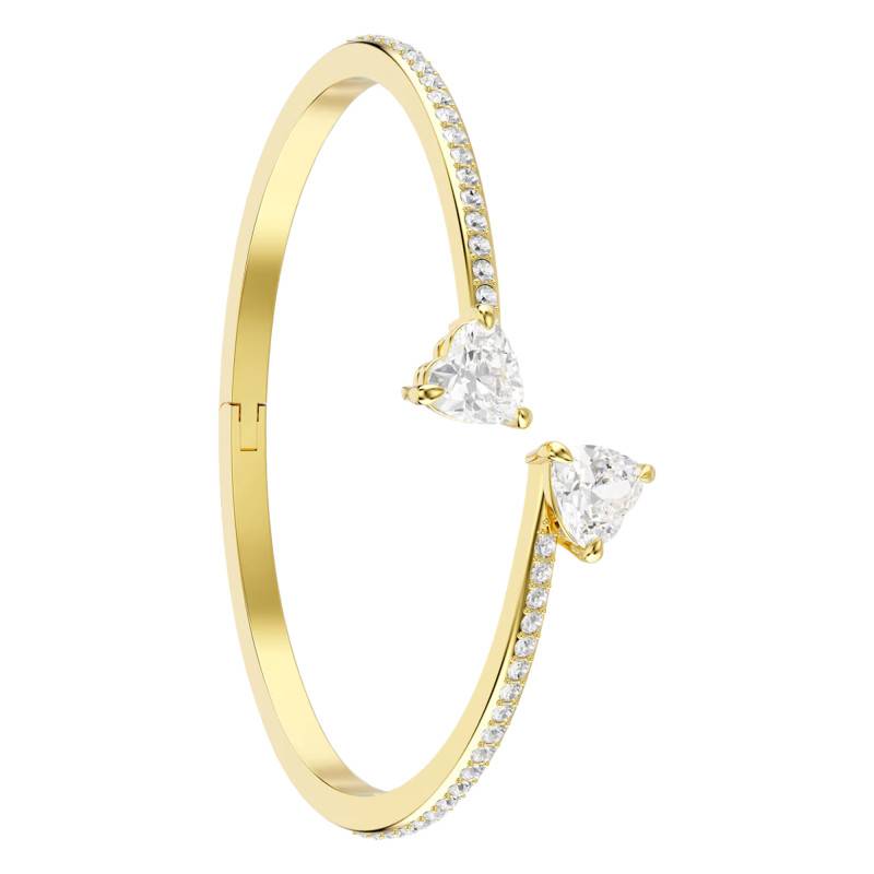 Mesmera Open Bangle Gold-Tone Metal & White Crystals, 16 cm - 5733511 - Swarovski