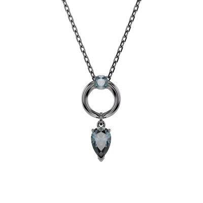 Mesmera Ruthenium-Plated Metal & Gray Crystal Necklace, 42 cm to 47 cm - 5732491 - Swarovski