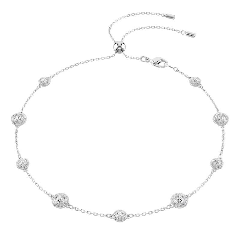 Una Angelic Double Side Rhodium-Plated Metal & White Crystal Necklace, Length 30 cm to 44 cm - 5732275 - Swarovski
