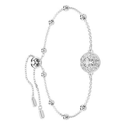 Rhodium-Plated Metal & White Crystal Una Angelic Bracelet, Adjustable Length - 5733196 - Swarovski
