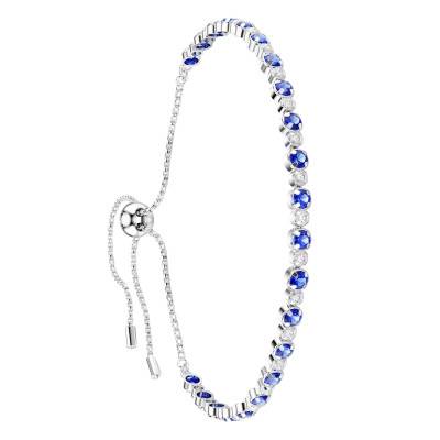 Bracelet Tennis Matrix, Métal Rhodié & Cristaux Bicolores, Longueur 24 cm - 5725854 - Swarovski