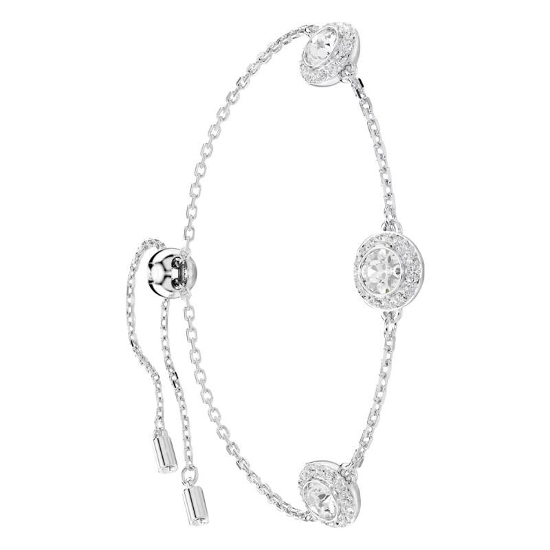 Una Angelic Double Side Rhodium-Plated Metal & White Crystals Bracelet, Length 24 cm - 5732272 - Swarovski