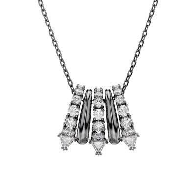Collier Sublima, Métal Ruthenié & Cristaux Blancs, Longueur 42 à 52 cm - 5735225 - Swarovski