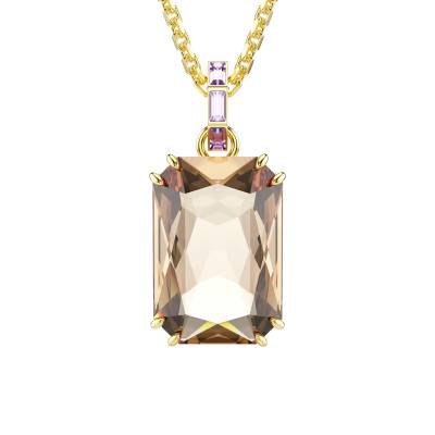 Gold-Tone Metal & Multicolor Crystals Millenia Necklace, Length 65 cm to 75 cm - 5725752 - Swarovski