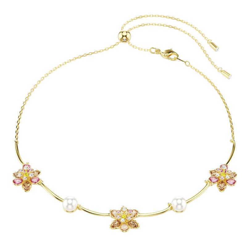 Idyllia Gold-Tone Metal & Multicolor Crystal Necklace, Length 30 cm to 44 cm - 5732388 - Swarovski